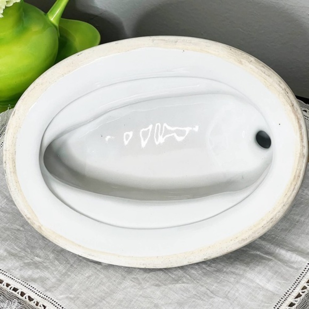 Vintage Duck Bird Oval Covered Casserole Dish Tureen Chinese Export Asian Lotus - Picture 8 of 11